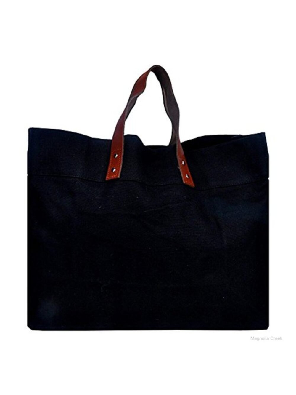 Large Canvas Tote Bag Leather Handles Heavy Duty Carryall
